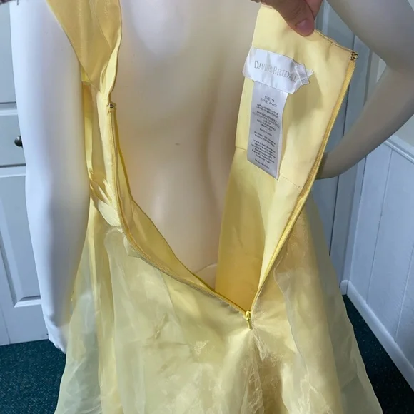 Size 14 David’s Bridal Yellow Dress - Picture 5 of 6